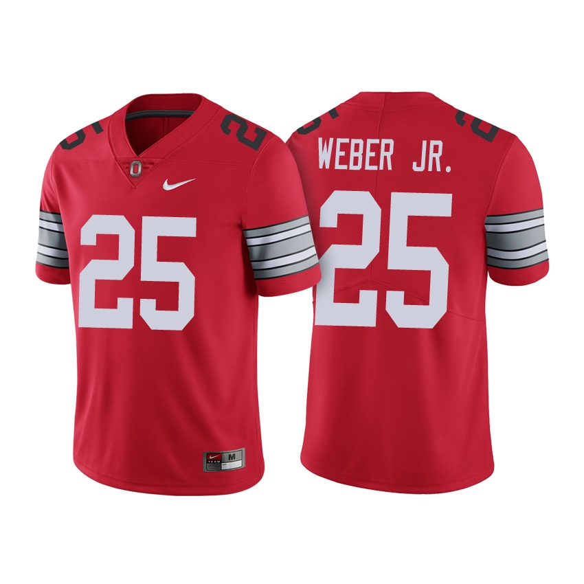 Ohio State Buckeyes Men's NCAA Mike Weber #25 Scarlet 2018 Spring Game Limited College Football Jersey DGH1449DA